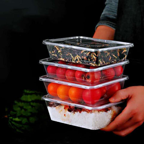 Disposable Plastic Food Container (Transparent)