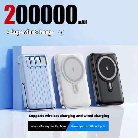 200000mah Macsafe Magnetic Power Bank Fast Wireless Charger