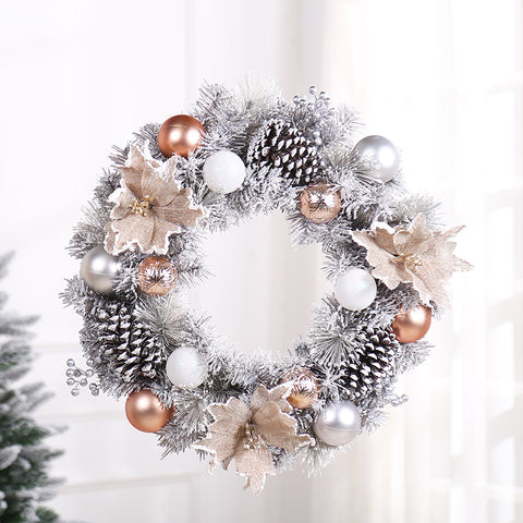 2022 Snow-Flocked Christmas Wreath With Hanger