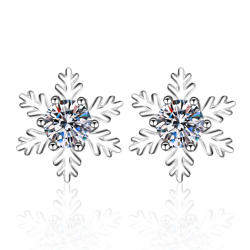 Caitlin 0.5Ct D Color Moissanite Snowflake Stud Earrings